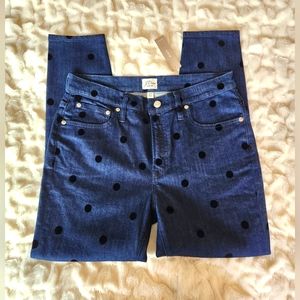 J. Crew toothpick high-rise polka dot jeans in size 30 petite
